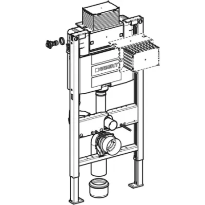 Geberit Asma klozet için Geberit Duofix elemanı, 98 cm, Omega 12 cm gömme rezervuar ile - 111.030.00.1 - 2