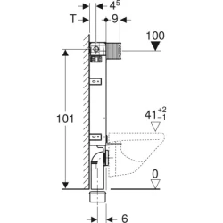 Geberit Asma klozet için Geberit Kombifix elemanı, 106 cm, Omega 12 cm gömme rezervuar ile - 110.020.00.1 - 4