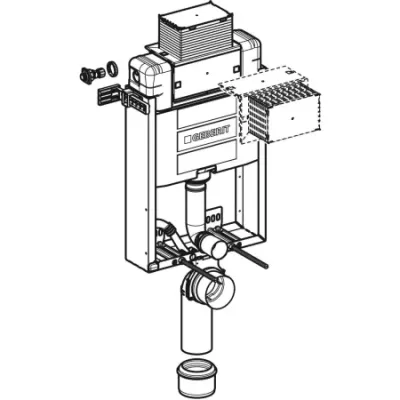Geberit Asma klozet için Geberit Kombifix elemanı, 98 cm, Omega 12 cm gömme rezervuar ile - 110.011.00.1 - 2