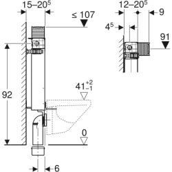 Geberit Asma klozet için Geberit Kombifix elemanı, 98 cm, Omega 12 cm gömme rezervuar ile - 110.011.00.1 - 4