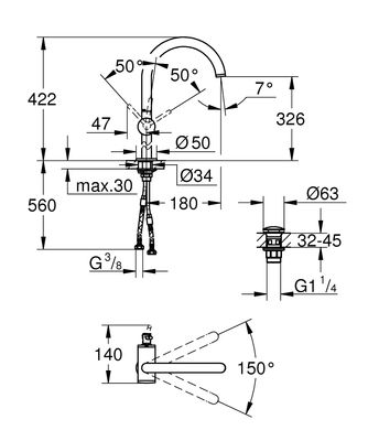 Grohe Atrio Tek Kumandalı Lavabo Bataryası XL-Boyut - 32647003 - 2