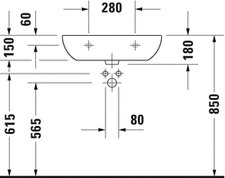 Duravit D-Code Lavabo 60cm - 23106000002 - 3