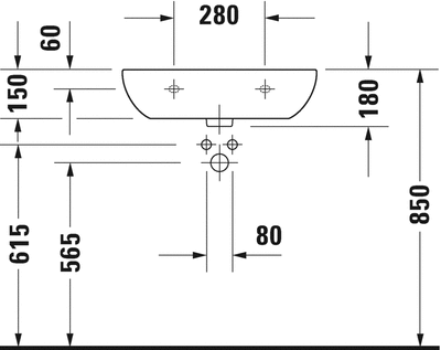 Duravit D-Code Lavabo 60cm - 23106000002 - 3