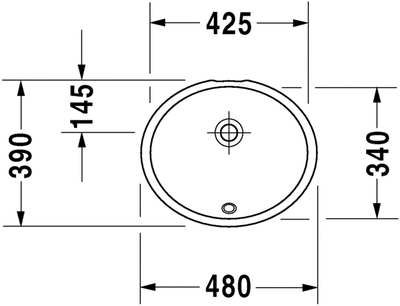 Duravit Dune Tezgah Altı Lavabo 46cm - 0481460000 - 2