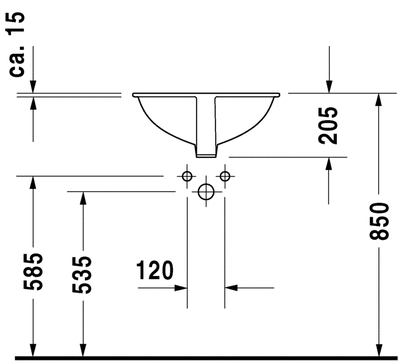 Duravit Dune Tezgah Altı Lavabo 46cm - 0481460000 - 3