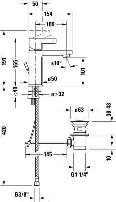 Duravit D-Neo Lavabo Bataryası M Boyut - 1020002010 - 2