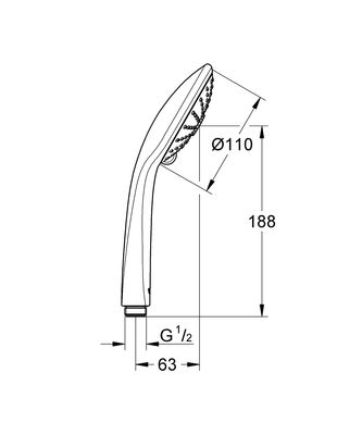 Grohe Euphoria 110 Masajı El duşu 3 Akışlı - 27221001 - 2