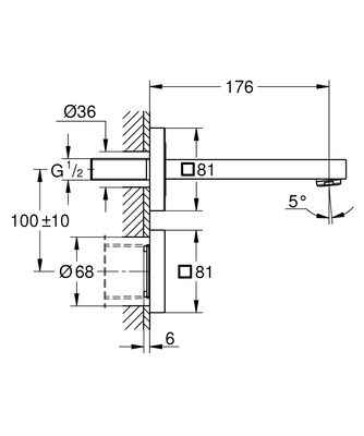 Grohe Eurocube E Duvardan Fotoselli Lavabo Bataryası Elektrikli - 36442000 - 2