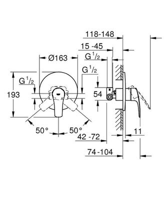 Grohe Eurosmart Ankastre Duş Bataryası - 33556003 - 4