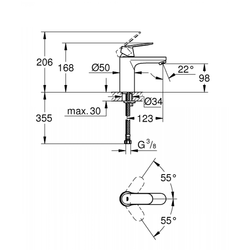 Grohe Eurosmart Cosmopolitan Lavabo Bataryası M-Boyut Siyah Saten - 23327KW0 - 2