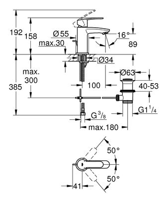 Grohe Eurostyle Cosmopolitan Tek Kumandalı Lavabo Bataryası S-Boyut - 23037002 - 2