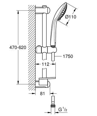 Grohe Euphoria 110 Champagne Sürgülü Duş Seti - 27232001 - 2