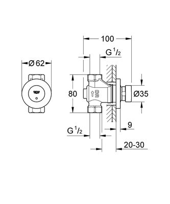 Grohe Euroeco Cosmopolitan T Zaman Ayarlı Duş Valfi - 36268000 - 2