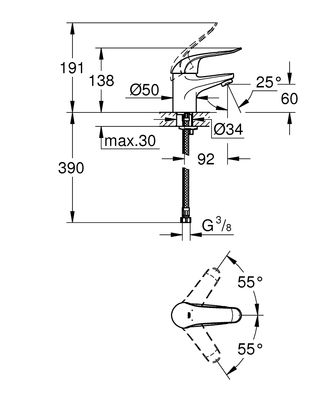 Grohe Euroeco Special Lavabo Bataryası - 32762000 - 2