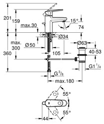 Grohe Europlus Lavabo Bataryası S-Boyut - 32612002 - 2