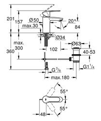 Grohe Eurostyle Cosmopolitan Tek Kumandalı Lavabo Bataryası - 3355220E - 2