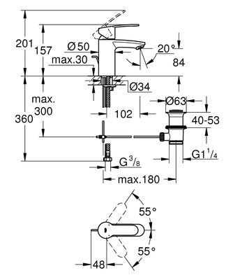 Grohe Eurostyle Cosmopolitan Tek Kumandalı Lavabo Bataryası - 3355220E - 2