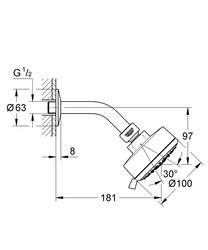 Grohe New Tempesta Cosmopolitan 100 Tepe Duşu Seti - 27869001 - 2