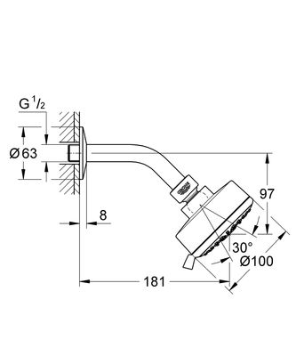 Grohe New Tempesta Cosmopolitan 100 Tepe Duşu Seti - 27869001 - 2