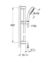 Grohe New Tempesta Cosmopolita Sürgülü Duş Seti 3 Akışlı - 27579002 - 2