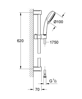 Grohe New Tempesta Cosmopolita Sürgülü Duş Seti 3 Akışlı - 27579002 - 2