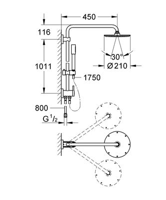 Grohe Rainshower 210 Duş Sistemi - 27058000 - 2