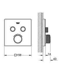 Grohe SmartControl Akış Ankastre Termostatik Banyo Bataryası - 29156LS0 - 2