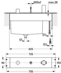 Grohe Allure 3 Delikli Banyo Kombinasyonu - 33339000 - 2