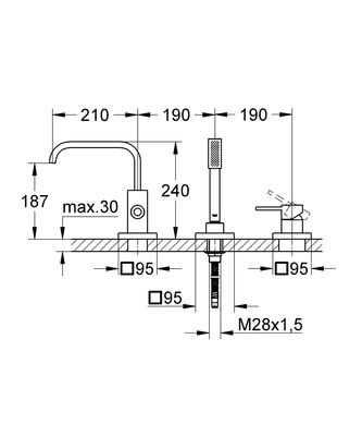 Grohe Allure 3 Delikli Banyo Kombinasyonu - 19316000 - 2