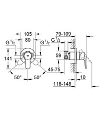 Grohe BauEdge Ankastre Duş Bataryası - 29040000 - 2