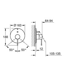 Grohe Essence New Ankastre Duş Bataryası Cool Sunrise - 24167GL1 - 2