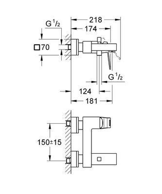 Grohe Eurocube Banyo Bataryası - 23140000 - 2