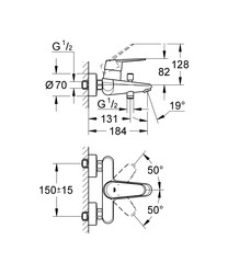 Grohe Eurodisc Cosmopolitan Banyo Bataryası - 33390002 - 2