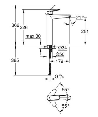 Grohe Eurodisc Cosmopolitan Lavabo Bataryası XL-Boyut - 23432000 - 2