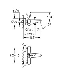 Grohe Eurodisc Joy Banyo Bataryası Ay Beyazı - 23431LS0 - 2