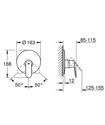 Grohe Eurosmart Cosmopolitan Ankastre Duş Bataryası - 19383000 - 2