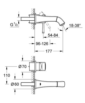 Grohe Grandera 2 Delikli Lavabo Bataryası S-Boyut - 19929000 - 2