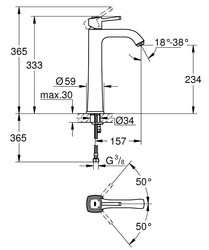 Grohe Grandera Lavabo Bataryası XL-Boyut - 23313000 - 2