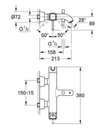 Grohe Grandera Duş Bataryası Krom/Altın - 23317IG0 - 2