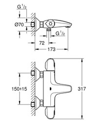 Grohe Grohtherm Termostatik Banyo Bataryası - 34155003 - 2