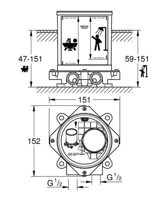 Grohe İç Montaj Gövdesi - 29086000 - 2