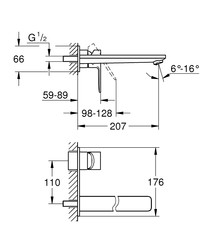 Grohe Lineare New 2 Delikli Lavabo Bataryası L-Boyut Paslanmaz Çelik - 23444DC1 - 2