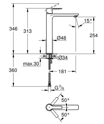 Grohe Lineare New Lavabo Bataryası XL-Boyut - 23405001 - 2