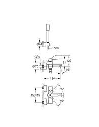 Grohe Lineare Tek Kumandalı Banyo Bataryası - 33850001 - 2