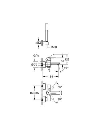 Grohe Lineare Tek Kumandalı Banyo Bataryası - 33850001 - 2