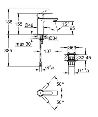 Grohe Lineare Lavabo Bataryası XS-Boyut - 23791001 - 2