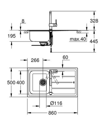 Grohe Minta Eviye Ve Batarya Seti - 31573SD0 - 2