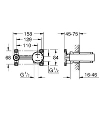 Grohe Tek Kumandalı Lavabo Bataryası, Universal Ankastre İç Gövde - 23571000 - 3