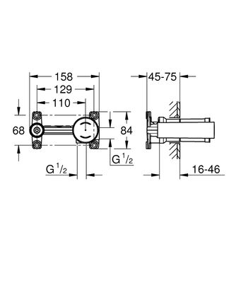 Grohe Tek Kumandalı Lavabo Bataryası, Universal Ankastre İç Gövde - 23571000 - 3