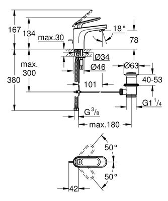 Grohe Veris Lavabo Bataryası S-Boyut - 32183000 - 2